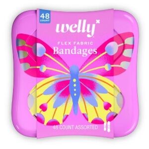Welly Flex Fabric Bandages - Pink and Yellow Butterfly Design